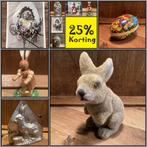 Flock haas candy container oude paaskaart struisvogel ei…., Ophalen of Verzenden, Gebruikt