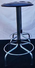 2 Vintage Brabantia Barkrukken '70 met Kurk Zitting Barkrukk, Huis en Inrichting, Barkrukken, 2 krukken, Ophalen, Gebruikt, Leer