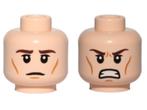 Lego Minifigure, Head Dual Sided Dark Brown Eyebrows, Upper, Ophalen of Verzenden, Gebruikt, Losse stenen, Lego