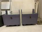 Nachtkastjes met glasplaten (2), Huis en Inrichting, Slaapkamer | Nachtkastjes, Ophalen, Zo goed als nieuw, Minder dan 45 cm, Minder dan 55 cm