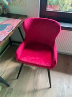 Framboos roze stoel velvet, Huis en Inrichting, Stoelen, Stof, Ophalen of Verzenden, Zo goed als nieuw, Eén