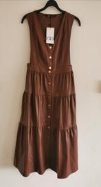 ZARA lederlook overgooier mt. S, Kleding | Dames, Jurken, Bruin, Verzenden, Zara, Nieuw