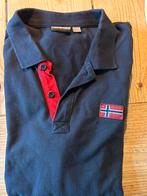 Napapijri polo maat L donkerblauw, Ophalen of Verzenden, Zo goed als nieuw, Blauw