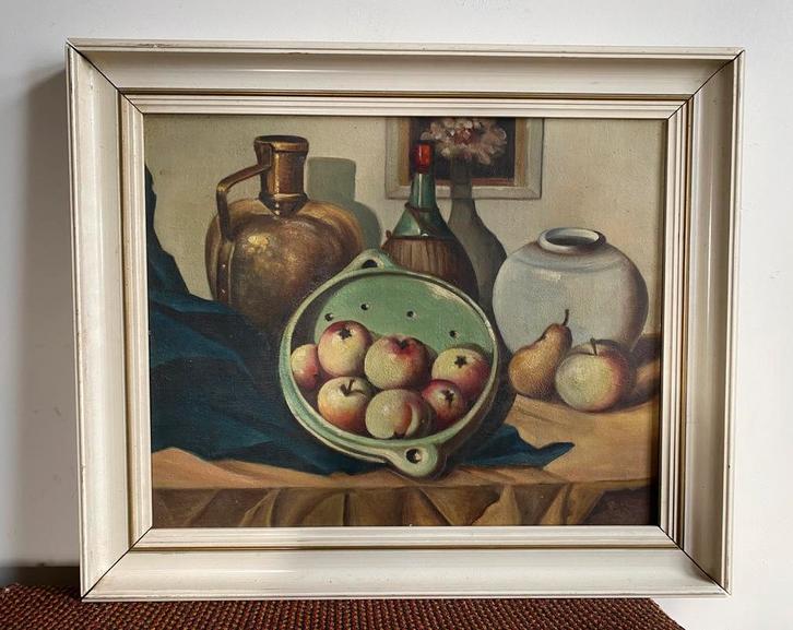 Realistisch geschilderd stilleven, 1938, Antiek en Kunst, Kunst | Schilderijen | Klassiek, Ophalen of Verzenden