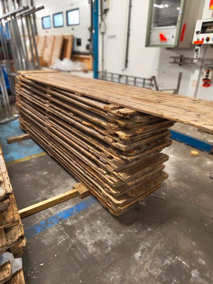 Marktkraam, Doe-het-zelf en Verbouw, Hout en Planken, Gebruikt, Plank, Steigerhout, 200 tot 250 cm, Minder dan 25 mm, Geïmpregneerd