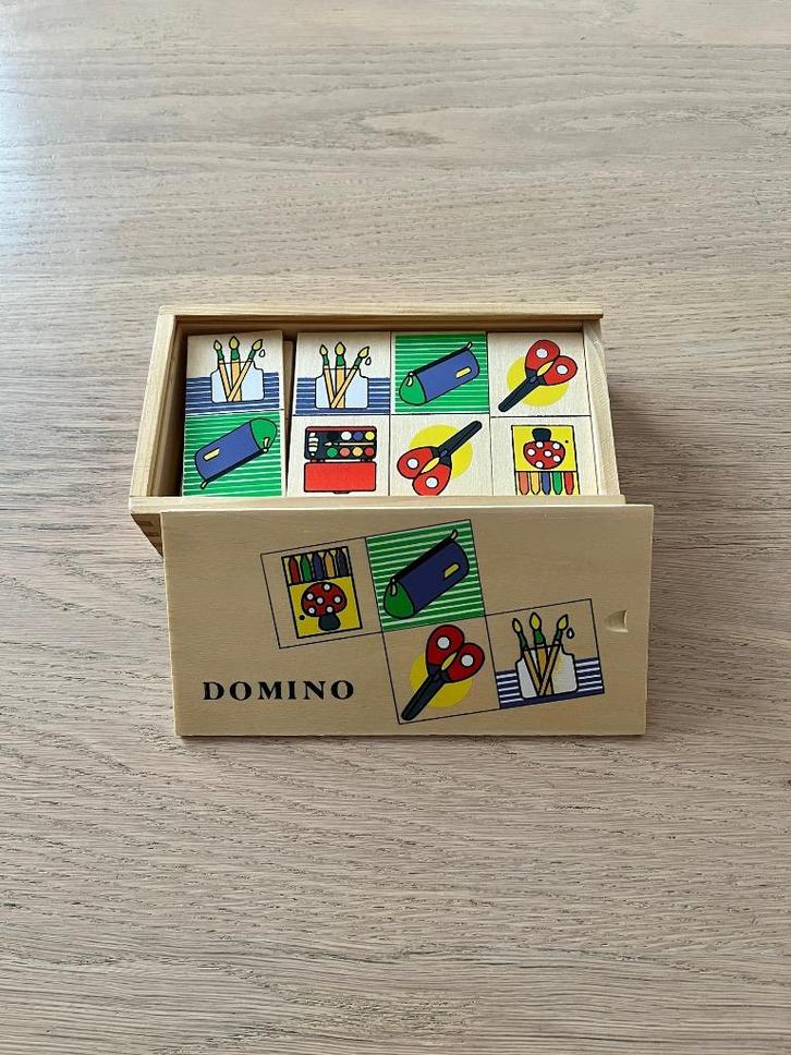 Dominospel, hout, Kinderen en Baby's, Speelgoed | Educatief en Creatief, Zo goed als nieuw, Ophalen of Verzenden