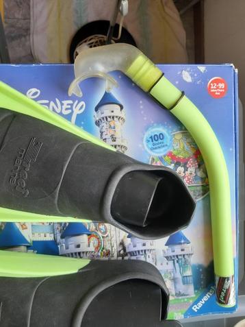 snorkelset: zwemvliezen + mondpijp geel beschikbaar voor biedingen