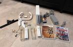 Nintendo Wii wit met spellen en controllers, Spelcomputers en Games, Ophalen of Verzenden, Gebruikt, Met 3 controllers of meer