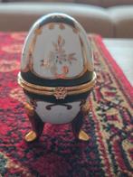 Vintage Fabergé Stijl Ei Dekseldoos, sieradendoos, Antiek en Kunst, Ophalen of Verzenden