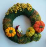 Herfstkrans Waldorf Wol Vilt Handgemaakt, seizoenstafel, Huis en Inrichting, Woonaccessoires | Kransen, Ophalen of Verzenden, Nieuw