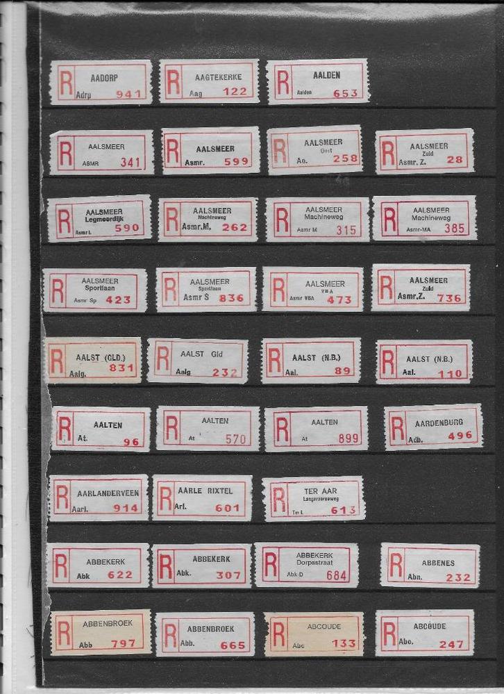 aantekenstrookjes A ca 350 verschillende, Postzegels en Munten, Postzegels | Nederland, Ophalen of Verzenden