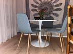 Witte ronde tafel doorsnee 120 cm, Gebruikt, Wit, Ophalen of Verzenden, Vier