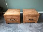 Salontafel teak hout, set van 2, Huis en Inrichting, Tafels | Salontafels, 50 tot 100 cm, Zo goed als nieuw, Minder dan 50 cm