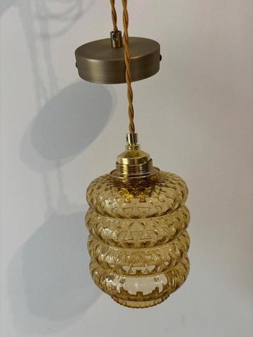 Vintage hanglamp geel glas beschikbaar voor biedingen