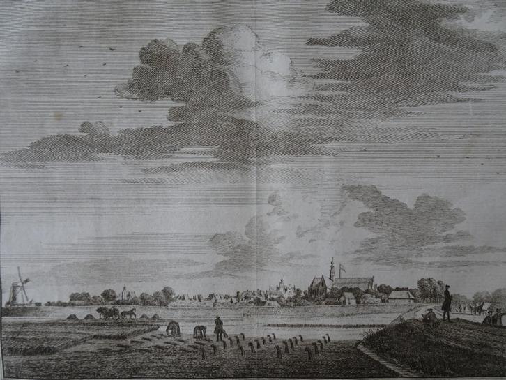 gravure stad Brouwershaven Zeeland H. Spilman 1754, Antiek en Kunst, Kunst | Etsen en Gravures, Verzenden