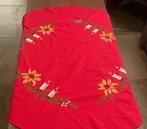 Rond handgeborduurd rood tafelkleed, Ophalen of Verzenden, Gebruikt