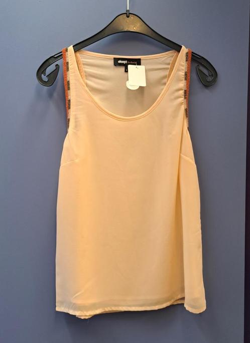 Eksept top oranje-roze achtig+ kraaltjes S 38325 gratis verz, Kleding | Dames, Tops, Zo goed als nieuw, Maat 36 (S), Roze, Zonder mouw