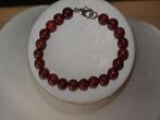 armband van 8 mm kralen crazy agaat rood bruin 19 cm lang, Nieuw, Overige materialen, Ophalen of Verzenden, Rood