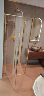 Megius douchecabine 90x90 cm goud geborsteld - showmodel, Ophalen, Zo goed als nieuw, Glas, Douche