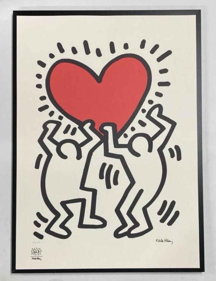 Keith Haring : litho op groot formaat, Antiek en Kunst, Kunst | Litho's en Zeefdrukken, Ophalen of Verzenden
