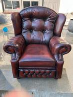 Oxblood Rode Chesterfield Fauteuil Springvale, Gebruikt, Leer, Ophalen of Verzenden