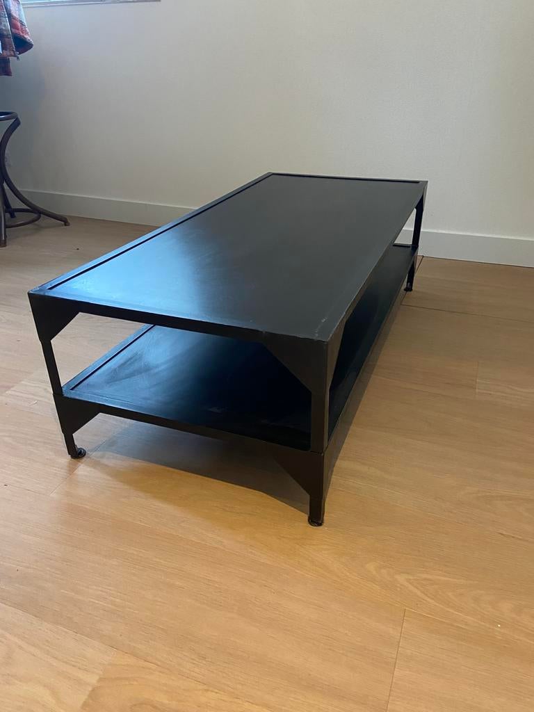 Salontafel staal zwart Budget Home Store, Ophalen, Gebruikt, 100 tot 150 cm, 50 tot 100 cm