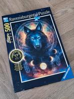 Ravensburger Puzzel 500 Stukjes Lichtgevende Wolf, Ophalen of Verzenden, 500 t/m 1500 stukjes, Gebruikt, Legpuzzel