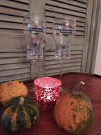 Vintage limeted Heineken glazen op hoge voet (2), Ophalen of Verzenden, Zo goed als nieuw, Bierglas