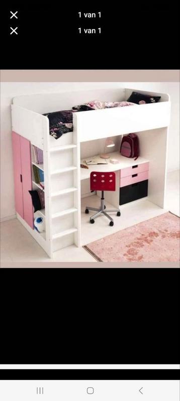 Stuva hoogslaper ikea roze  beschikbaar voor biedingen