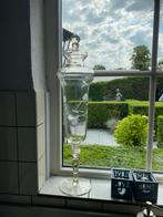 Glazen stolp ingegraveerd met bloemen!, Antiek en Kunst, Ophalen of Verzenden