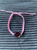 Roze armbandje met zilveren hondenpootje, Sieraden, Tassen en Uiterlijk, Armbanden, Ophalen of Verzenden, Nieuw, Roze, Overige materialen