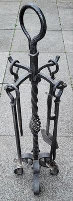 Haardset 4-delig smeedijzer, Ophalen, Gebruikt, Vrijstaande haard, Houthaard