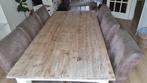 Eettafel + 6 stoelen, Huis en Inrichting, Tafels | Eettafels, Ophalen, Gebruikt, 50 tot 100 cm, Vijf personen of meer