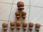 Set 9 sierlijke merantie knoppen (8, 9, 14 cm diameter), Doe-het-zelf en Verbouw, Hout en Planken, Minder dan 25 mm, Ophalen of Verzenden