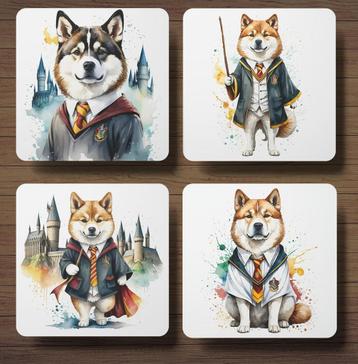 Akita Harry Potter onderzetters met houder beschikbaar voor biedingen