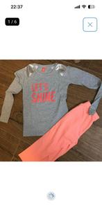 134 - neon set oranje legging met longsleeve GIRLS, Kinderen en Baby's, Kinderkleding | Maat 134, Ophalen of Verzenden, Zo goed als nieuw