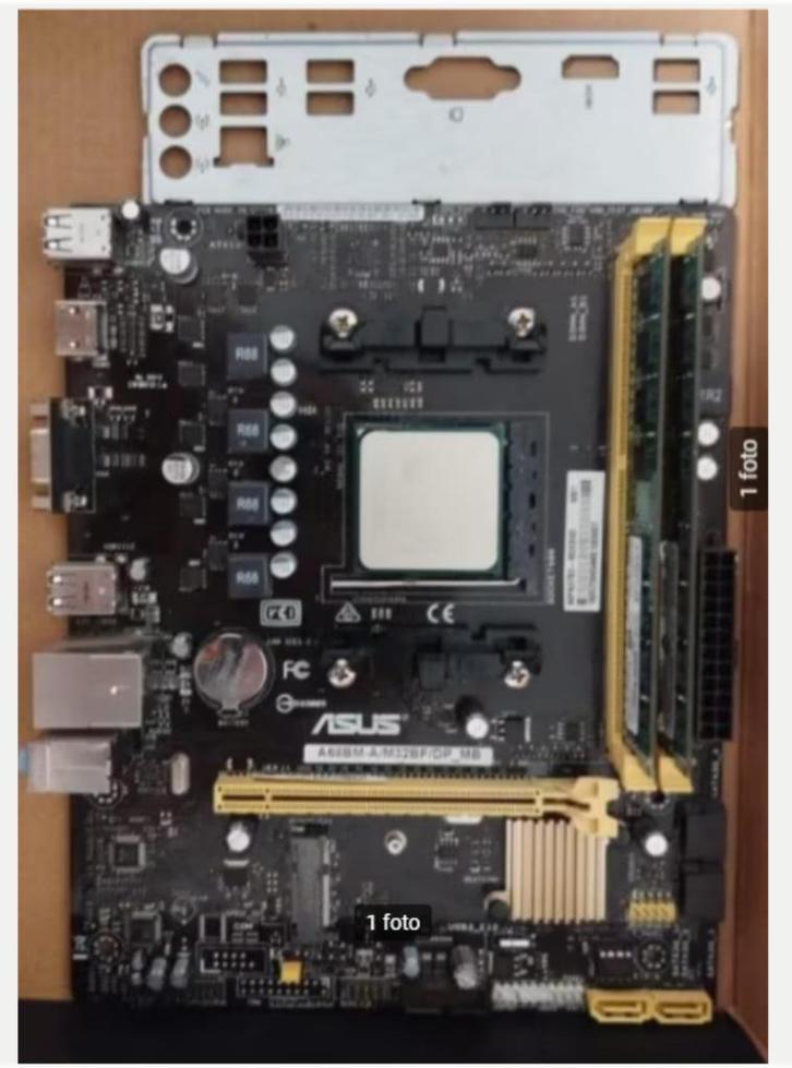 Moederbord ASUS A68BM-A, LGA FM2+, AMD A10-7800. 8GB DDR3:, Computers en Software, Moederborden, Zo goed als nieuw, AMD, DDR3