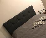 Hoofdbord bed 180breed antraciet kunstleer met knopen, Ophalen, Overige kleuren, Tweepersoons, Zo goed als nieuw