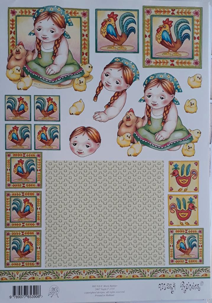 k. 26 knipvellen van 'Marij Rahder' (pakket 5), Hobby en Vrije tijd, Kaarten | Zelf maken, Nieuw, Knipvel, Overige thema's, Ophalen of Verzenden