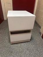 Witte Nachtkastje met 2 Lades, Ophalen, Gebruikt, Minder dan 45 cm, Minder dan 55 cm