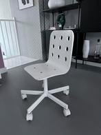 Ikea houten kinder bureaustoel, wit, in hoogte verstelbaar., Ophalen, Zo goed als nieuw, Wit