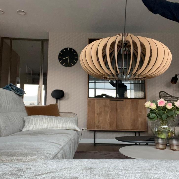 Houten Hanglamp Blij Design, Huis en Inrichting, Lampen | Hanglampen, Zo goed als nieuw, Minder dan 50 cm, Hout, Ophalen