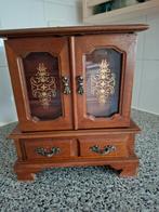 Vintage houten sieradenkastje, Antiek en Kunst, Ophalen of Verzenden