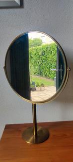 Vintage zeer grote koperen tafel makeup spiegel, Huis en Inrichting, Woonaccessoires | Spiegels, Minder dan 50 cm, Gebruikt, Rond