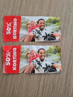 Twee kortingsbonnen Walibi 50% korting., Tickets en Kaartjes, Eén persoon, Kortingskaart