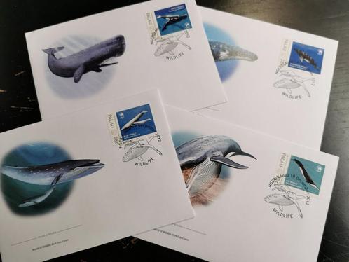 WOW setje FDC's van de Walvissen van Palau (2012), Postzegels en Munten, Postzegels | Thematische zegels, Gestempeld, Dier of Natuur