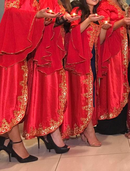 Nedime kaftan / bindalli 12 stuks rood, Kleding | Dames, Gelegenheidskleding, Zo goed als nieuw, Overige typen, Maat 36 (S), Rood