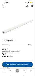 Witte gordijnroede 210-385 cm - Nieuw in verpakking, Ophalen, Wit, Nieuw, 200 cm of meer