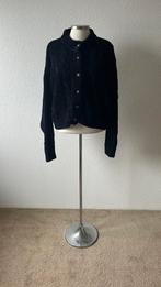 Vintage Turnover zwart gebreid vest L, Kleding | Dames, Ophalen of Verzenden, Zo goed als nieuw, Maat 38/40 (M), Zwart