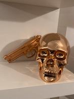 Gouden decoratie set: schedel en pistool, Ophalen, Zo goed als nieuw